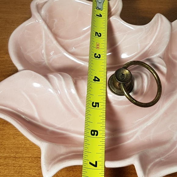 Vintage Pink Leaves Serving Dish With Handle - Picture 5 of 11